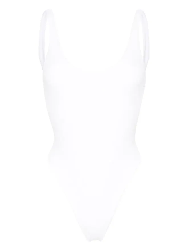 Elisabetta Franchi Elisabetta Franchi ラインストーン装飾のモノグラム水着 - ホワイトの商品画像