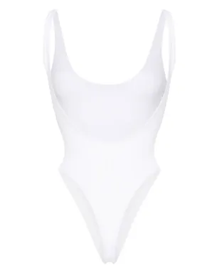 Elisabetta Franchi ラインストーン装飾のモノグラム水着 - ホワイト - サムネイル2