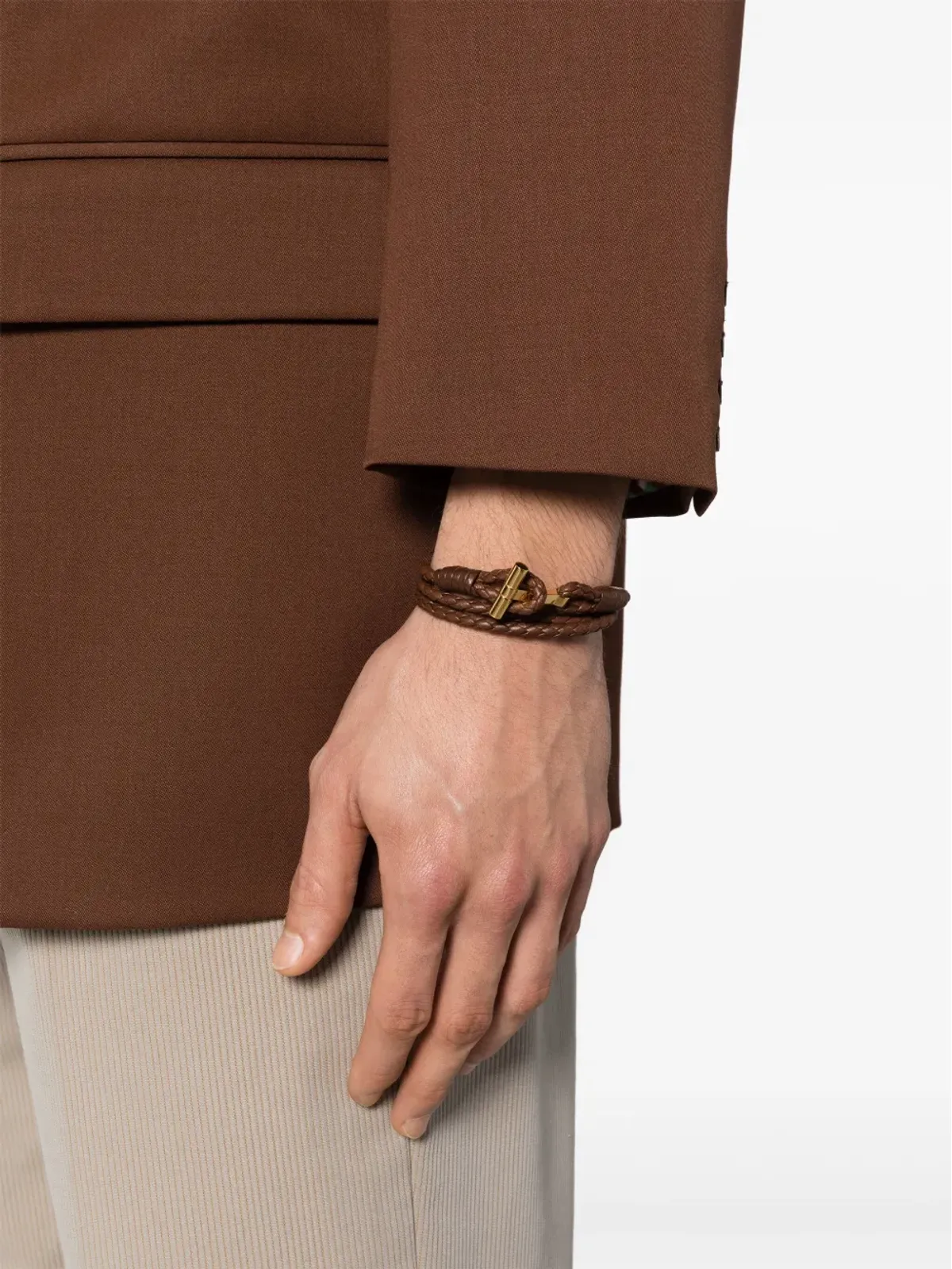 TOM FORD 編み込みレザーブレスレット - 画像2