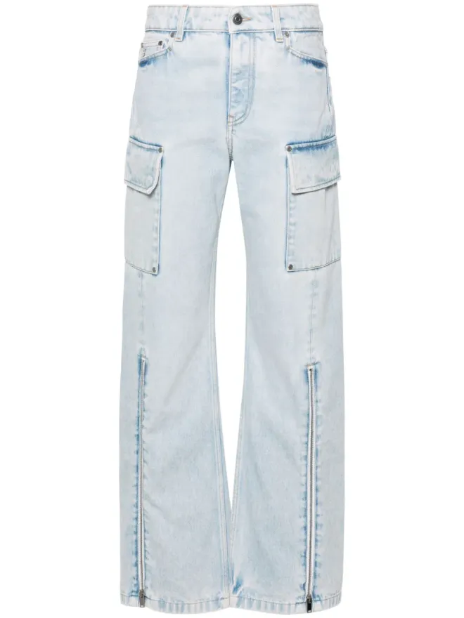 Stella McCartney Stella McCartney ミッドライズ ワイドレッグ カーゴ ジーンズ - ブルーの商品画像