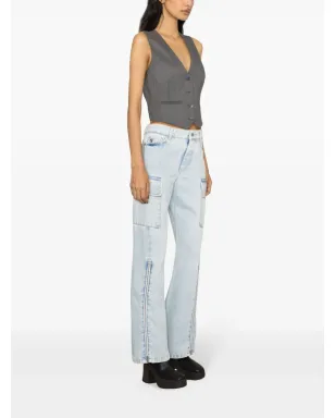 Stella McCartney ミッドライズ ワイドレッグ カーゴ ジーンズ - ブルー - サムネイル3