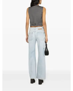 Stella McCartney ミッドライズ ワイドレッグ カーゴ ジーンズ - ブルー - サムネイル4