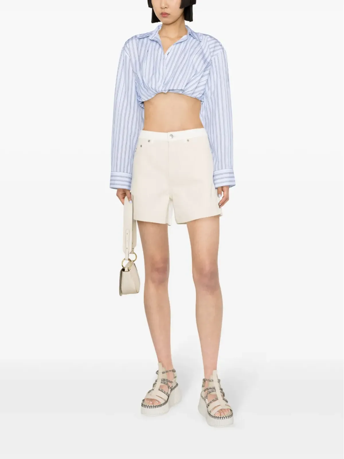 Stella McCartney ツートーンデニムショーツ - ベージュ系 - 画像2