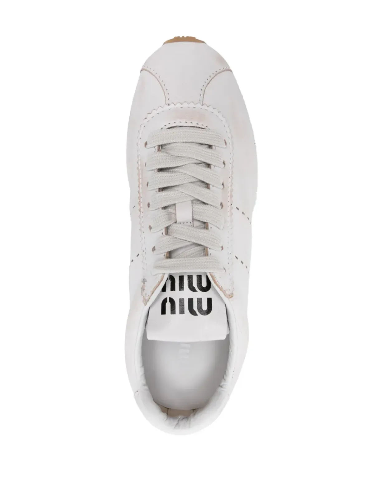 Miu Miu ブリーチドレザー スニーカー - 画像4