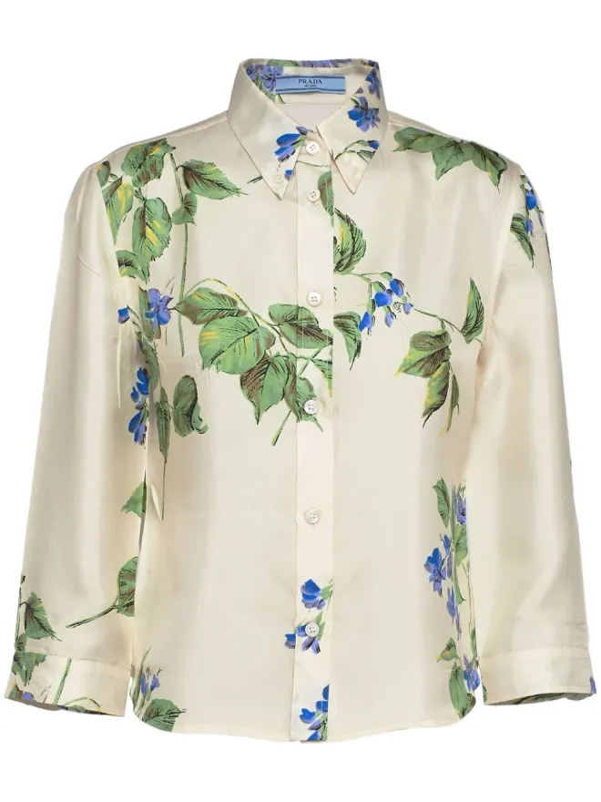 Prada Prada フローラルプリント シルクシャツの商品画像