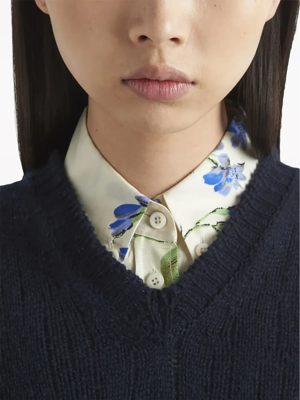 Prada フローラルプリント シルクシャツ - 画像5