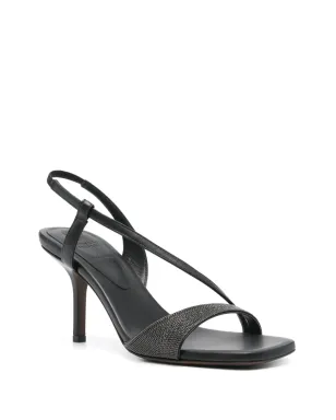 Brunello Cucinelli 95mm Monili-chain レザーサンダル - シルバー - サムネイル2