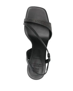 Brunello Cucinelli 95mm Monili-chain レザーサンダル - シルバー - サムネイル4