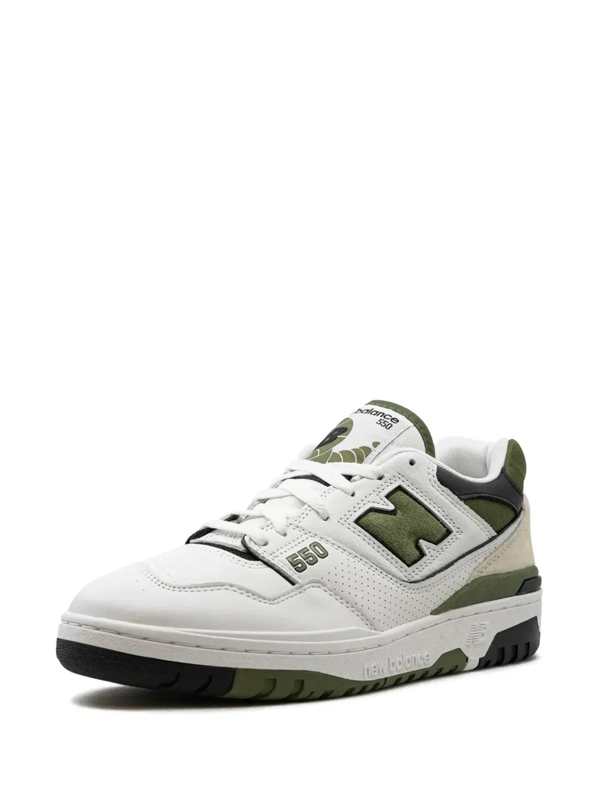 New Balance 550 ホワイト/ダークオリーブ スニーカー - 画像3