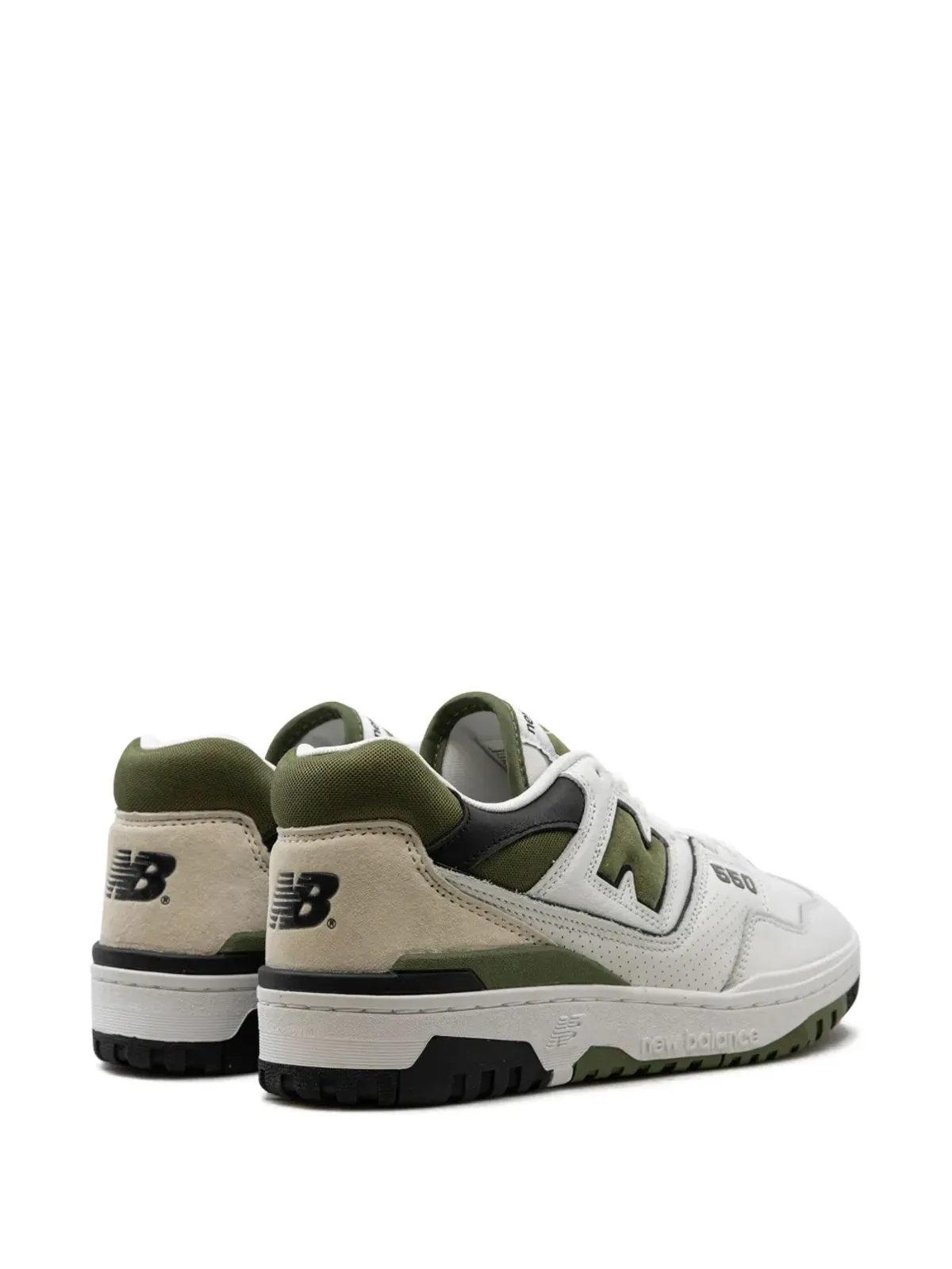 New Balance 550 ホワイト/ダークオリーブ スニーカー - 画像4