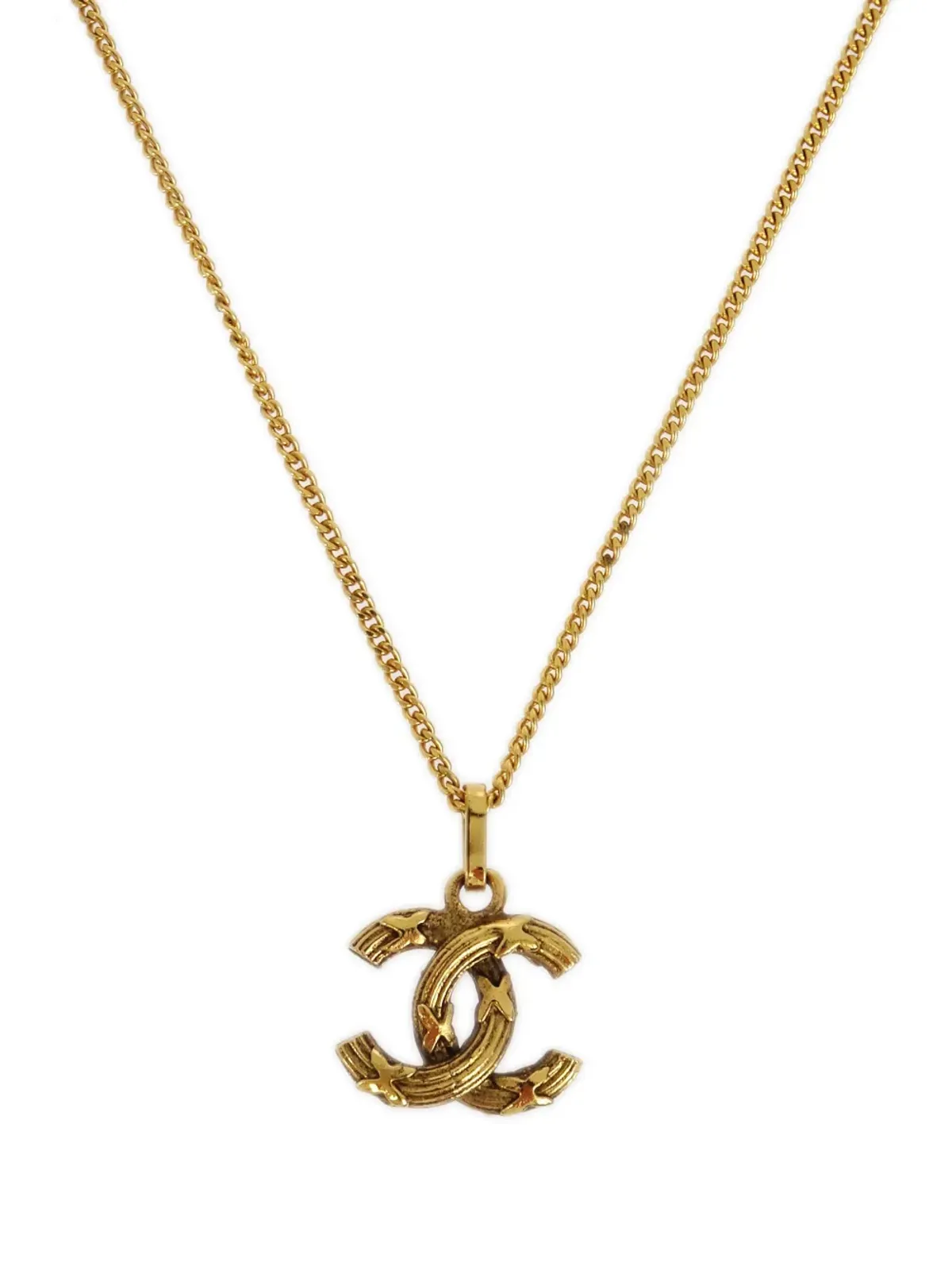 CHANEL ビンテージ 1982年 ミニ CC ペンダント ネックレス - ゴールド - 画像2