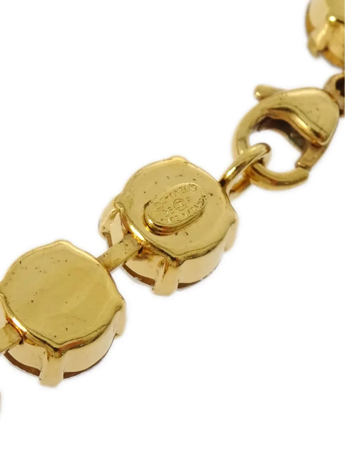 CHANEL ビンテージ 1996年 CC ロゴ チャームとラインストーン装飾 ブレスレット - ゴールド - 画像4
