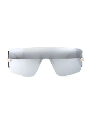Alexander McQueen Eyewear 鏡面シールドフレームサングラス - サムネイル1