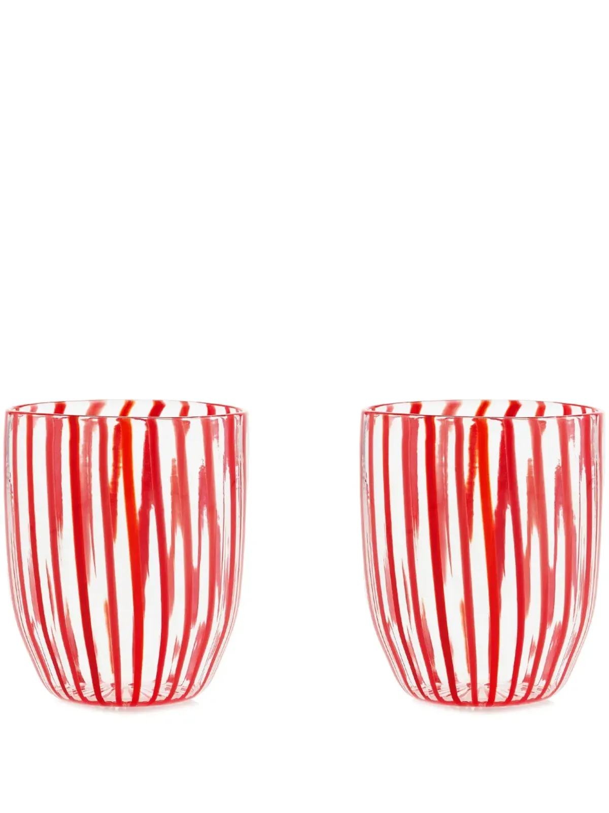 AQUAZZURA CASA Capri Stripe tumblers (set of two) - Red - 画像1
