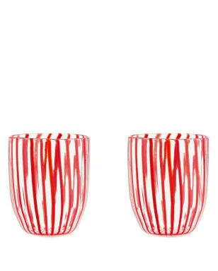 AQUAZZURA CASA Capri Stripe tumblers (set of two) - Red - サムネイル1