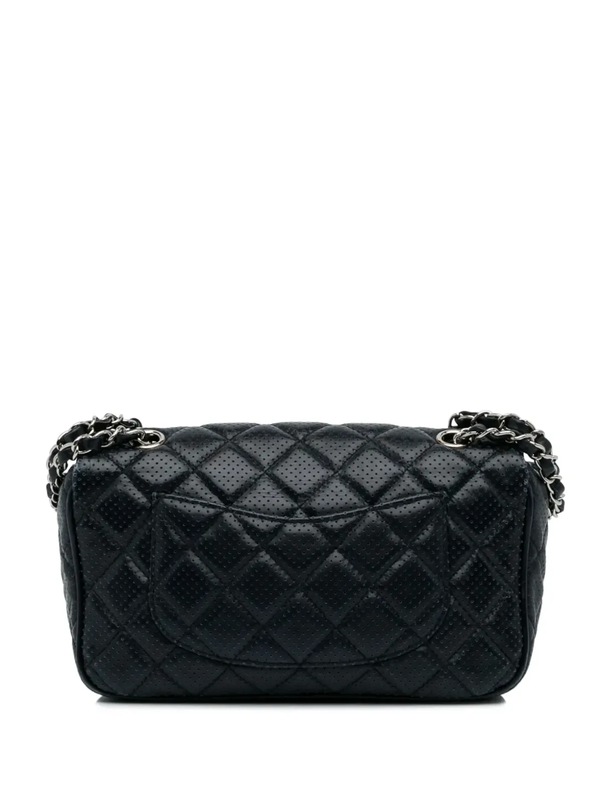 CHANEL ビンテージ 2014年 ミニ クラシック フラップ パーフォレーテッド バッグ ブルー - 画像2