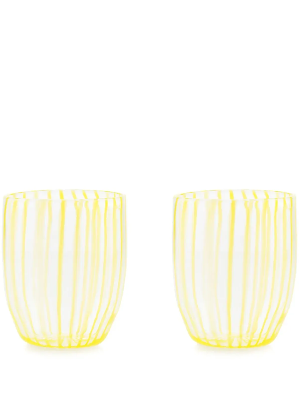 AQUAZZURA CASA Capri Stripe Murano glass tumblers (set of two) - Yellow - 画像1