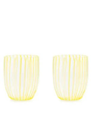 AQUAZZURA CASA Capri Stripe Murano glass tumblers (set of two) - Yellow - サムネイル1