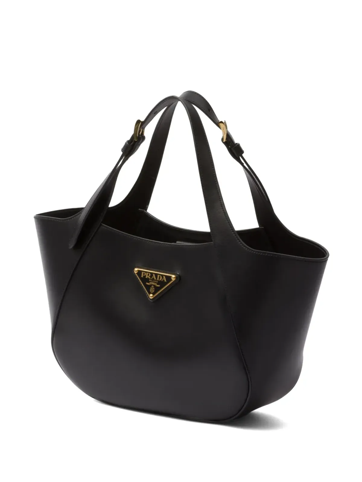 Prada トートバッグ エナメル 三角ロゴ レザー - 画像5