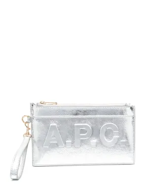 A.P.C. ジップアップレザー クラッチバッグ - シルバー - サムネイル1