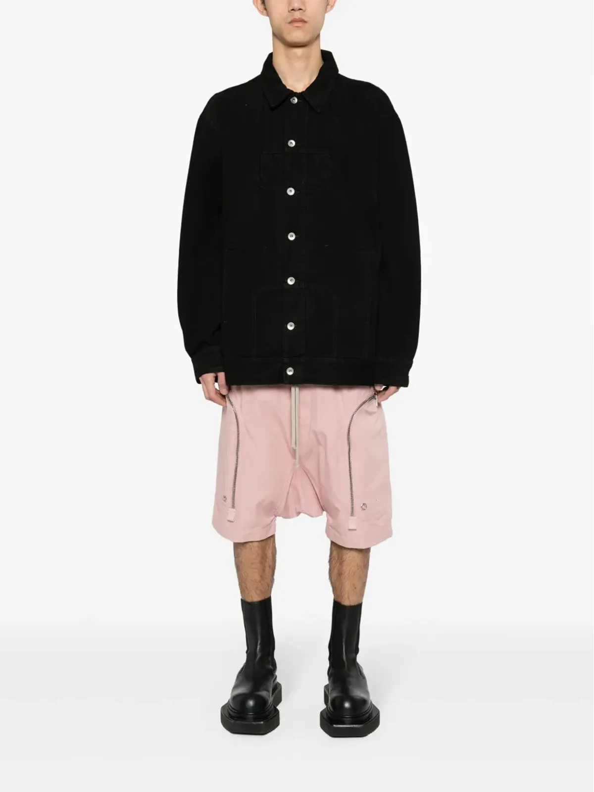 Rick Owens DRKSHDW Sphinx Jumbo Worker ジャケット - ブラック - 画像2
