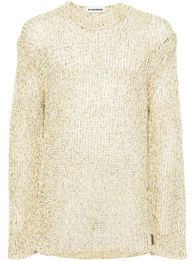 Jil Sander Jil Sander オープンニット アップリケロゴ ジャンパー - イエローの商品画像