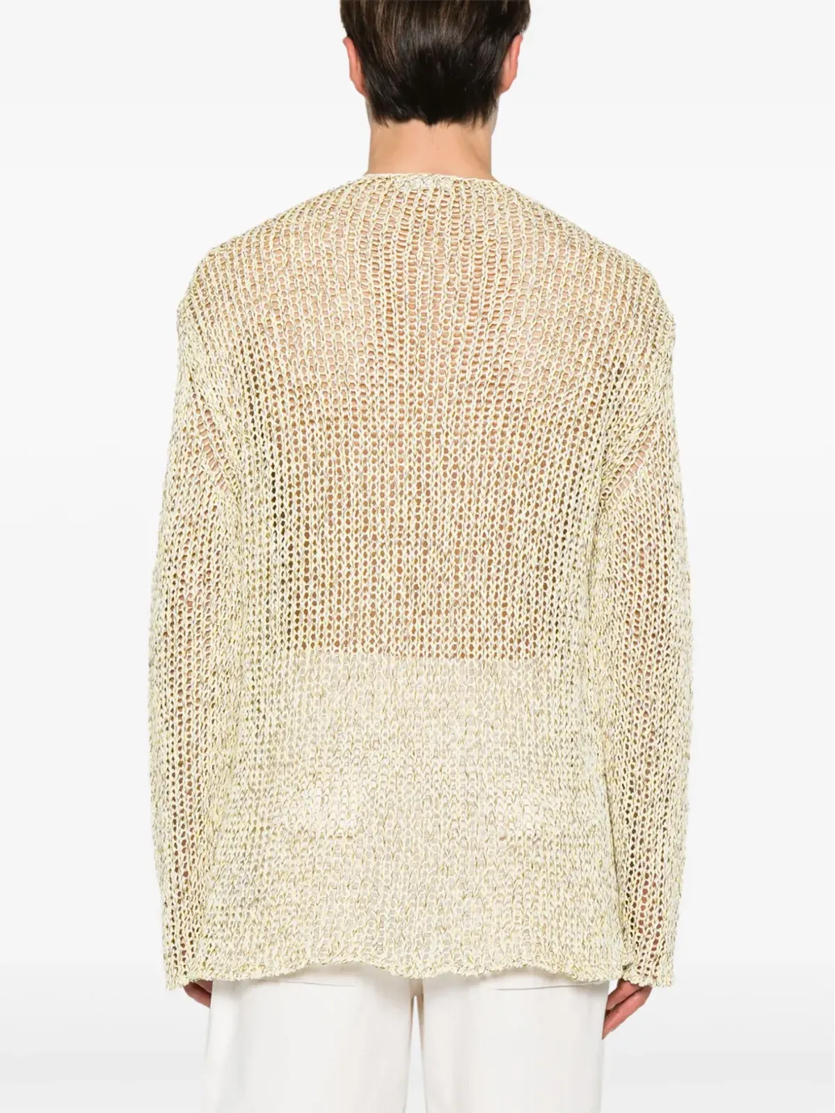 Jil Sander オープンニット アップリケロゴ ジャンパー - イエロー - 画像4