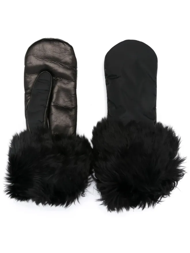 Prada Prada ファー付きレザー手袋の商品画像