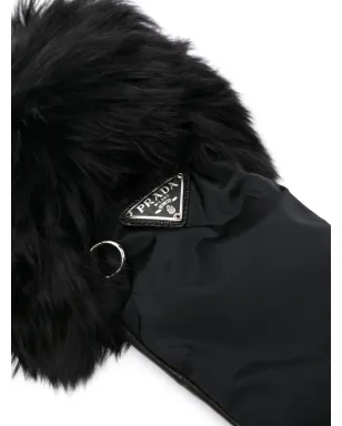 Prada ファー付きレザー手袋 - サムネイル2
