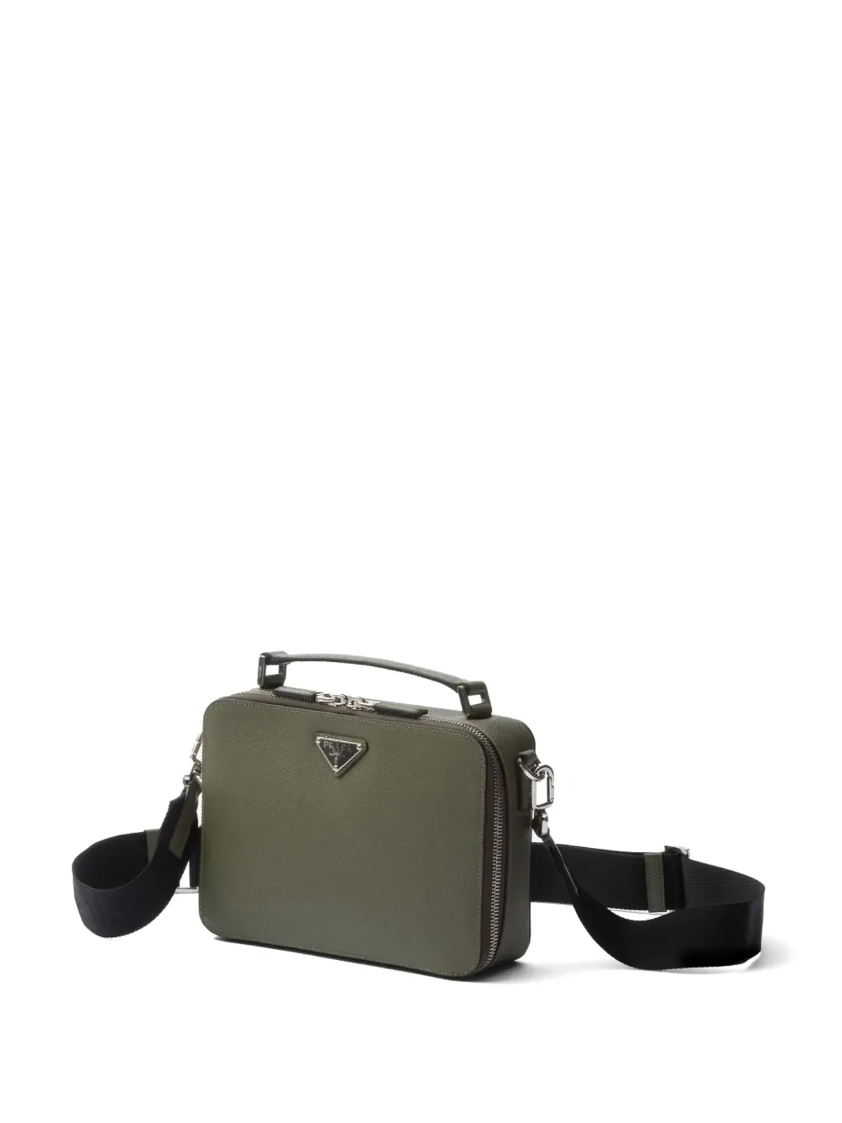 Prada ミディアム ブリックレザー メッセンジャーバッグ グリーン - 画像4