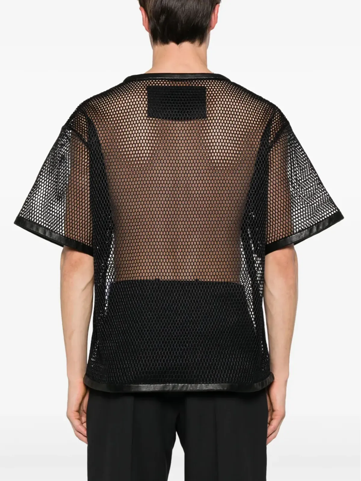 Jil Sander パンチングレザー・トリム Tシャツ - 画像4
