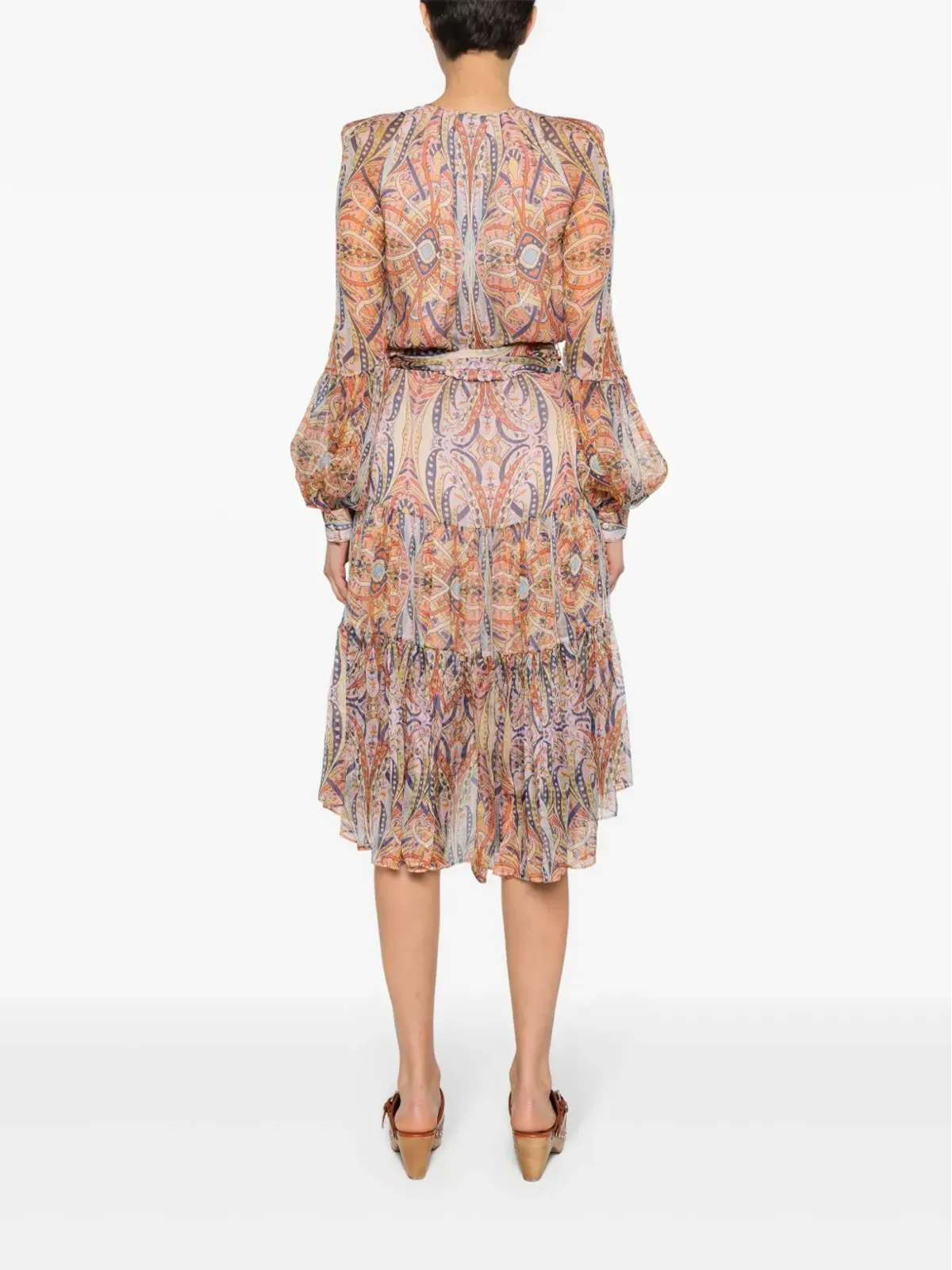 ETRO グラフィックプリント入りシルク ミディドレス - ニュートラルカラー - 画像4