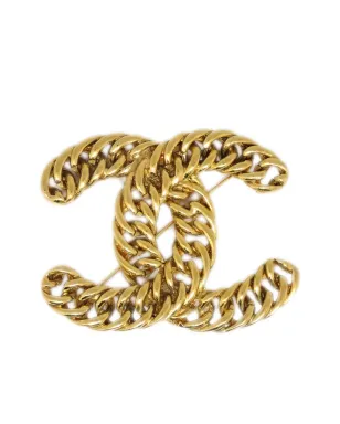 CHANEL Pre-Owned 1990年代〜2000年代 CCチェーンブローチ - ゴールド - サムネイル1