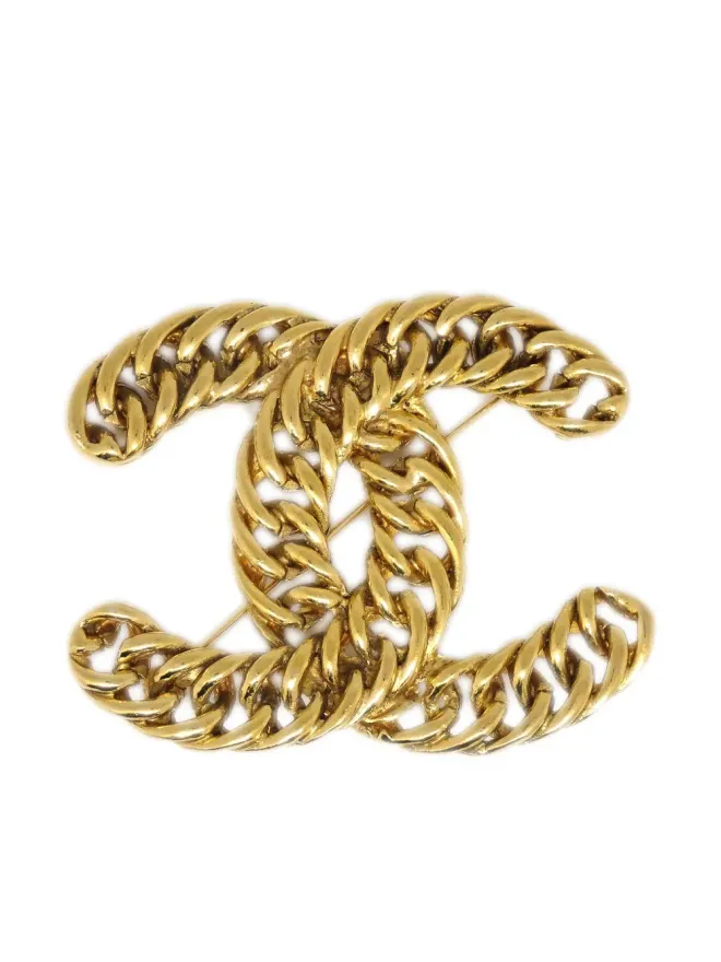 CHANEL Pre-Owned CHANEL Pre-Owned 1990年代〜2000年代 CCチェーンブローチ - ゴールドの商品画像