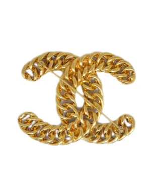 CHANEL Pre-Owned 1990年代〜2000年代 CCチェーンブローチ - ゴールド - サムネイル2