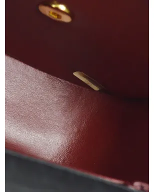 CHANEL ビンテージ 1992年頃 小さめ ブラック ラムスキン ダイヤモンドキルティング CC ターンロック フラップ ハンドバッグ - サムネイル5