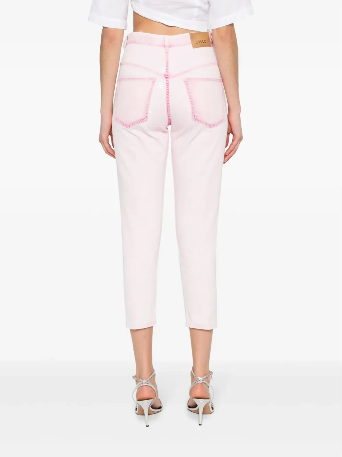 ISABEL MARANT オリヴィアーニ ハイライズ クロップドジーンズ - ピンク - 画像4
