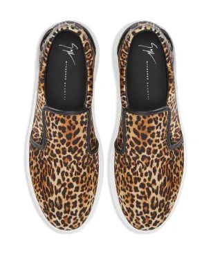 Giuseppe Zanotti GZ94 レオパード柄スリップオンスニーカー ブラウン - サムネイル4