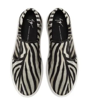 Giuseppe Zanotti GZ94 ゼブラ柄スリップオンスニーカー ブラック - サムネイル4