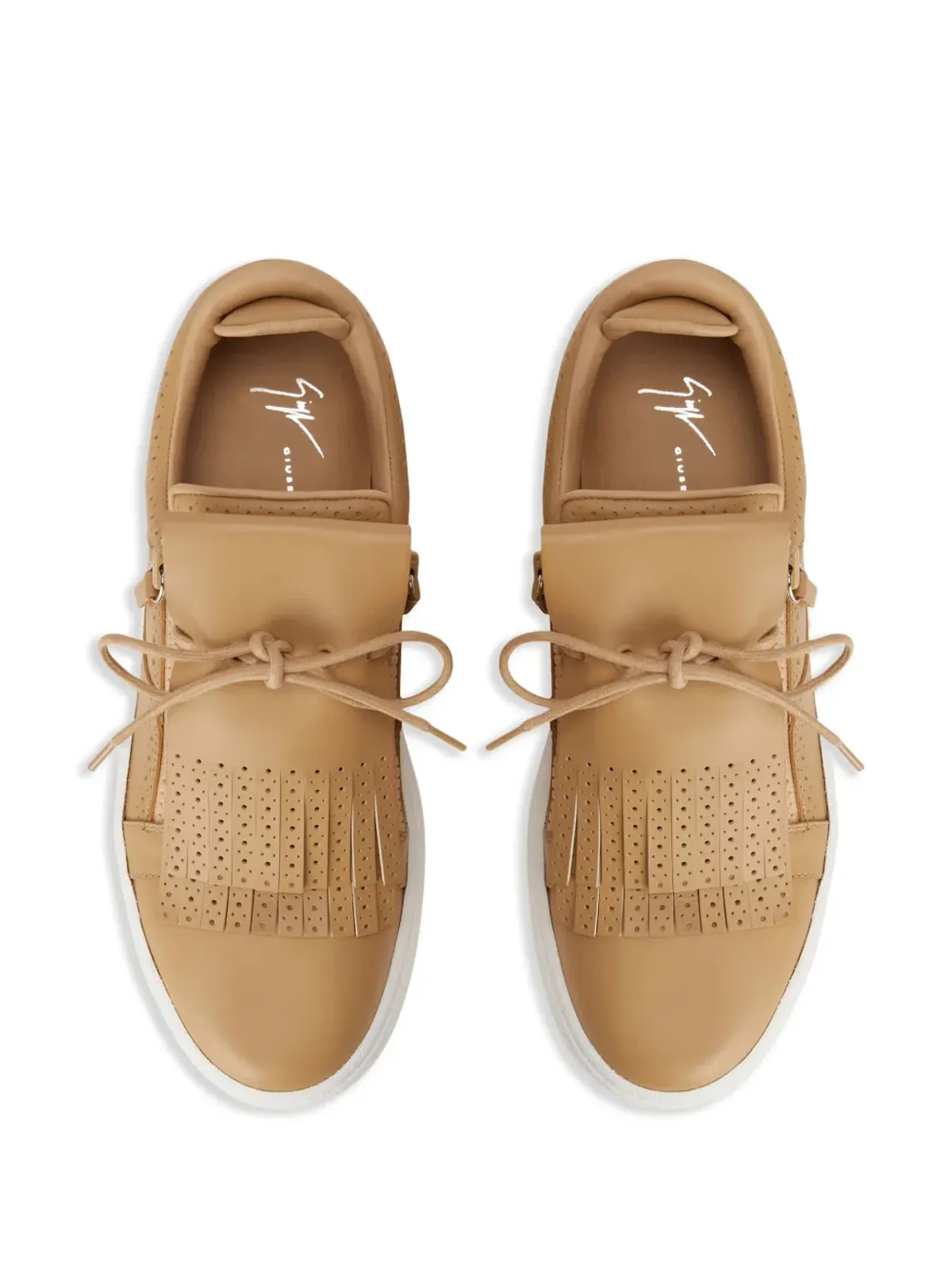 Giuseppe Zanotti GZ94 ロー・トップ レザー スニーカー - ブラウン - 画像4