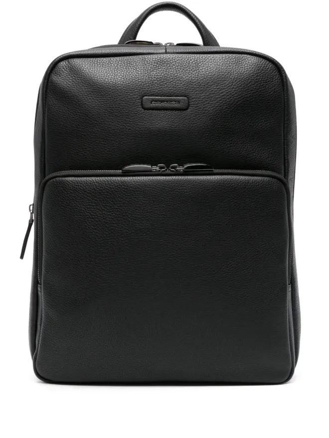 PIQUADRO PIQUADRO ロゴパッチ レザーバックパックの商品画像
