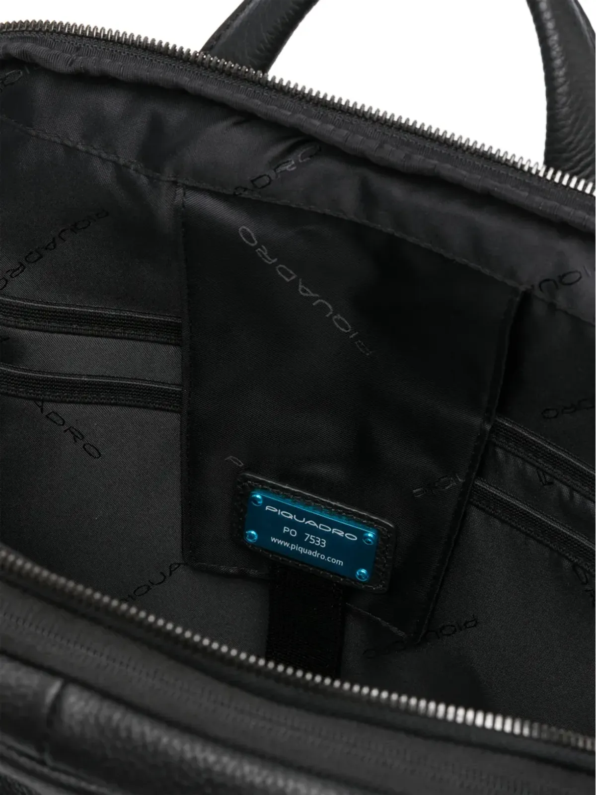 PIQUADRO ロゴパッチ レザーバックパック - 画像5