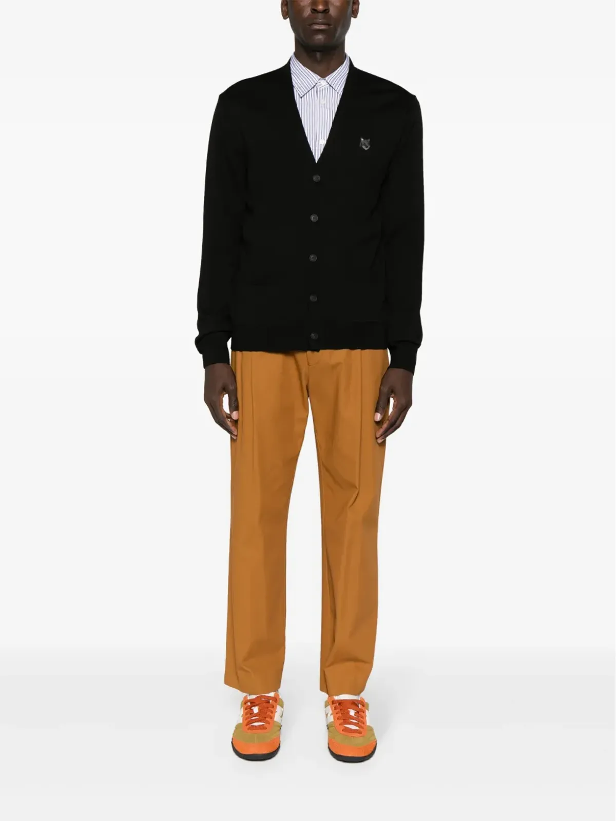 Maison Kitsuné Chillax Fox ウール カーディガン ブラック - 画像2