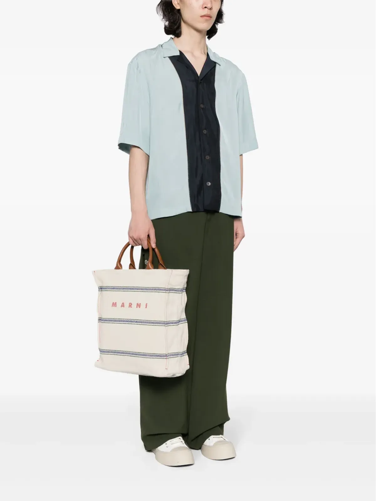 Marni ロゴプリント キャンバス トートバッグ - 画像2