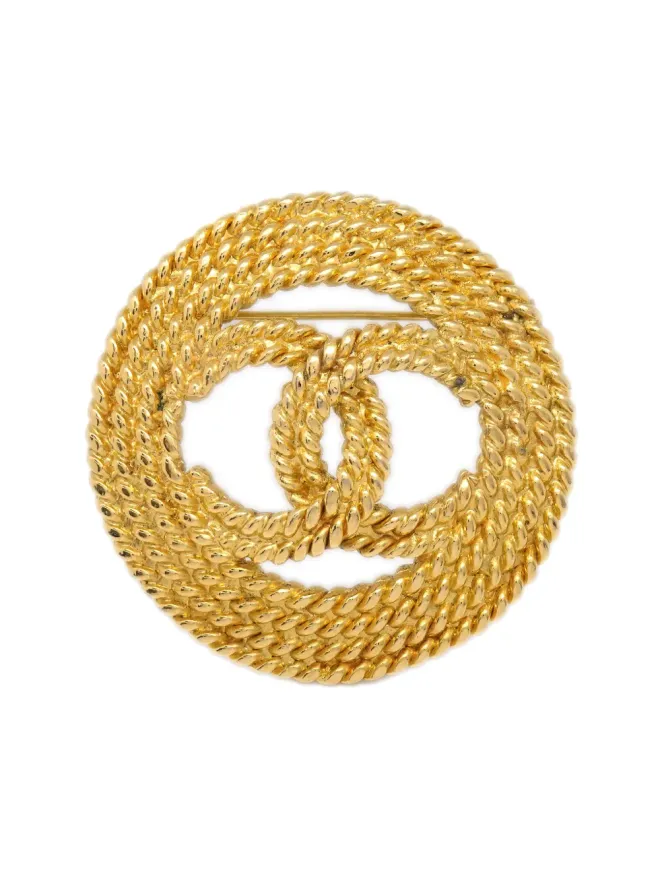 CHANEL Pre-Owned CHANEL ビンテージ 1993 CCチェーン ブローチ - ゴールドの商品画像