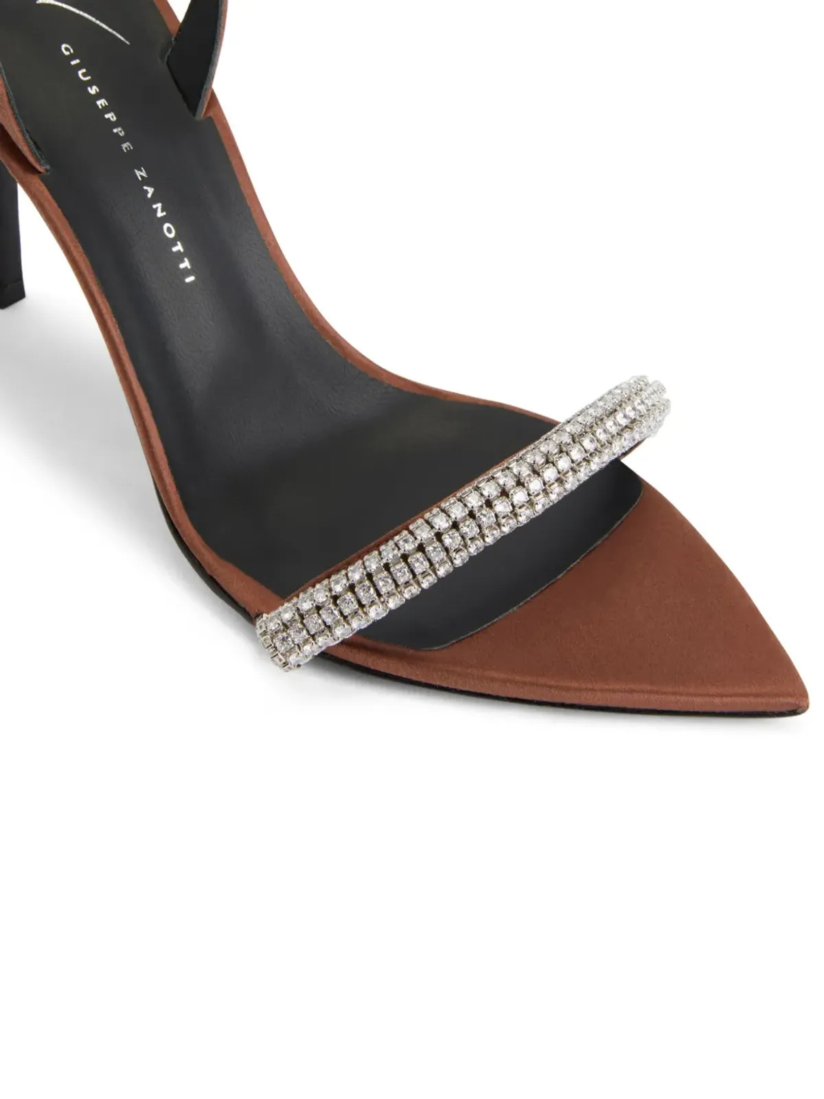 Giuseppe Zanotti Intriigo Galassia 90mm ラインストーン装飾付きサテンサンダル - ブラウン - 画像4