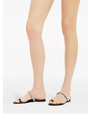 Giuseppe Zanotti Galassia ラインストーン付き トゥーループ フラットサンダル - ブラック - サムネイル3