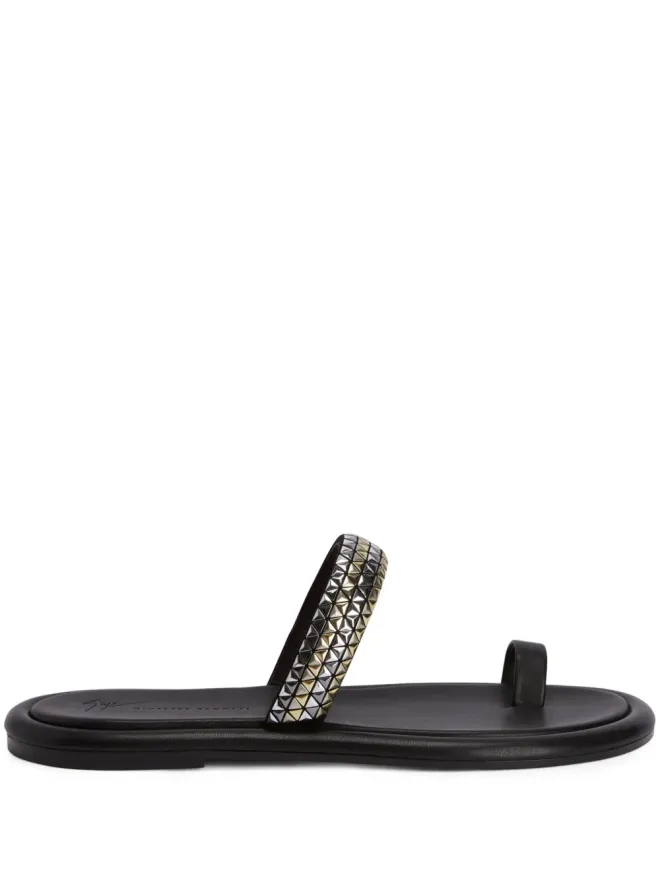 Giuseppe Zanotti Giuseppe Zanotti レドゥアート スタッズ付き トゥーループ サンダル - ブラックの商品画像