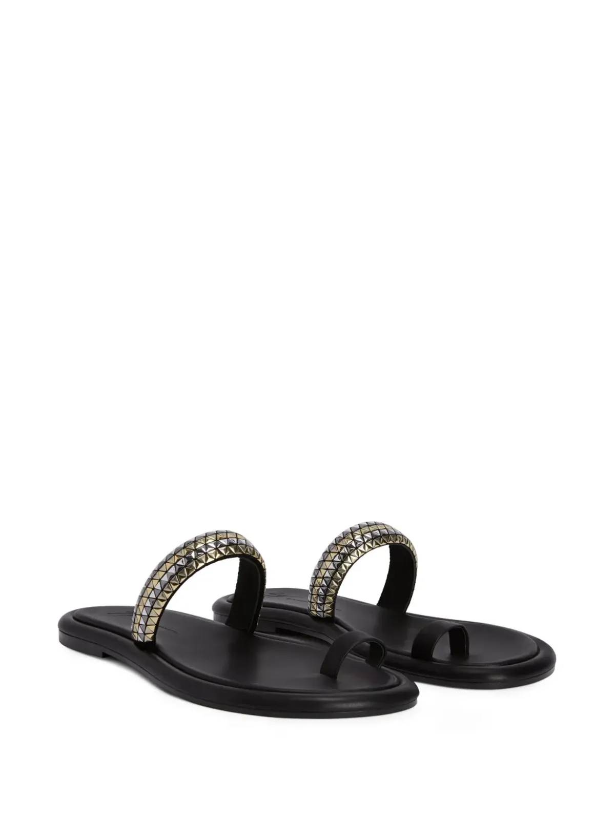 Giuseppe Zanotti レドゥアート スタッズ付き トゥーループ サンダル - ブラック - 画像2