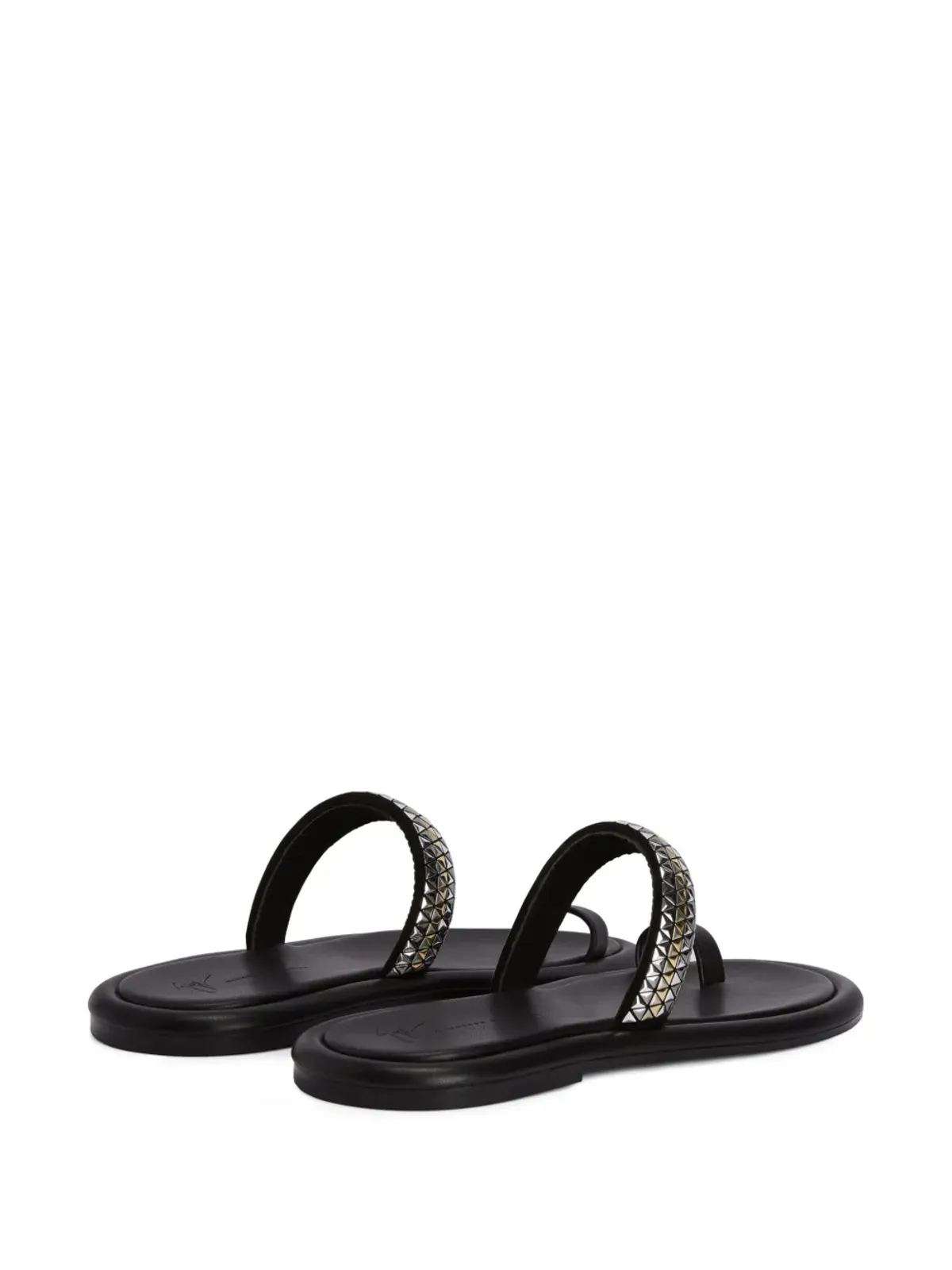 Giuseppe Zanotti レドゥアート スタッズ付き トゥーループ サンダル - ブラック - 画像3